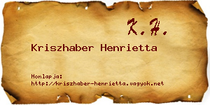 Kriszhaber Henrietta névjegykártya